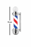Barber Pole Lampara Barberia Plateado 75cm