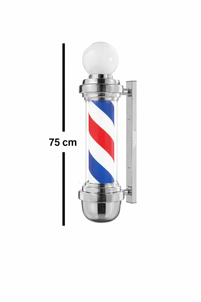 Barber Pole Lampara Barberia Plateado 75cm