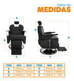 Silla Para Peluquería Barbería Reclinable Negro Base Redonda