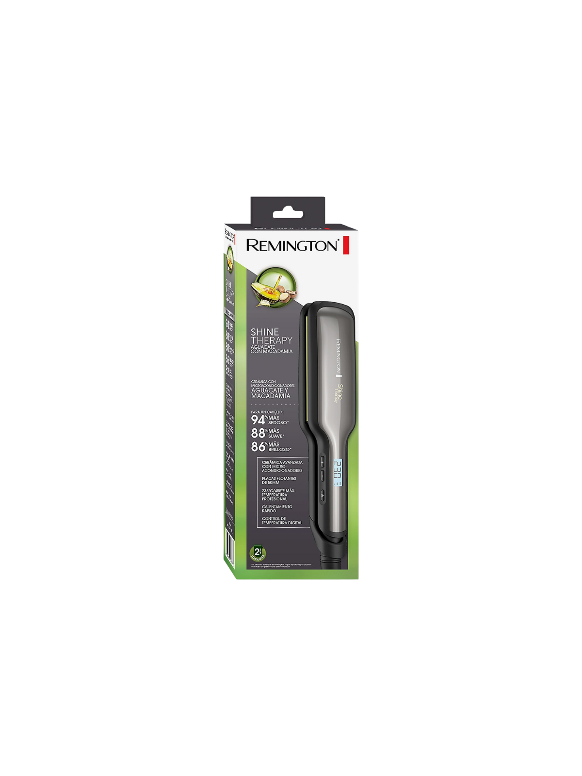 Remington Plancha Ancha Shine Therapy Aguacate